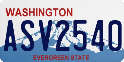 WA license plate ASV2540
