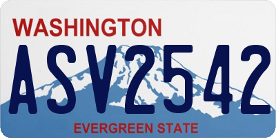 WA license plate ASV2542