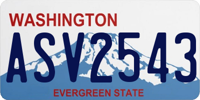 WA license plate ASV2543