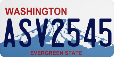 WA license plate ASV2545