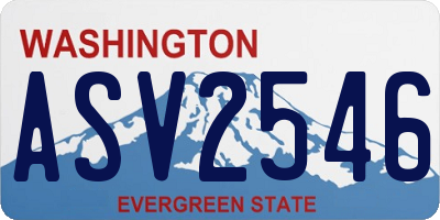 WA license plate ASV2546