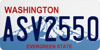 WA license plate ASV2550