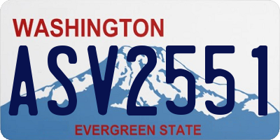 WA license plate ASV2551
