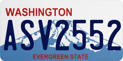 WA license plate ASV2552
