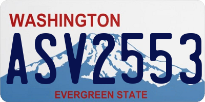 WA license plate ASV2553