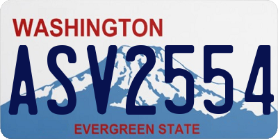 WA license plate ASV2554
