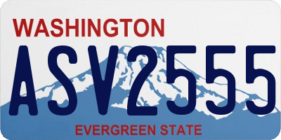 WA license plate ASV2555