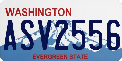 WA license plate ASV2556