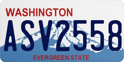 WA license plate ASV2558