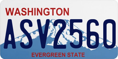 WA license plate ASV2560
