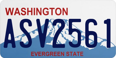 WA license plate ASV2561