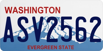WA license plate ASV2562