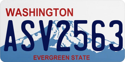 WA license plate ASV2563