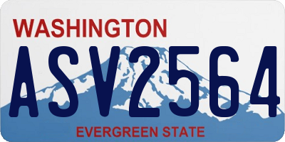 WA license plate ASV2564