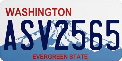 WA license plate ASV2565