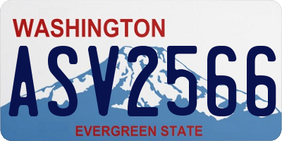 WA license plate ASV2566