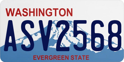 WA license plate ASV2568