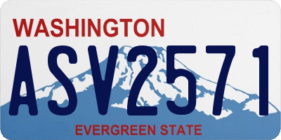 WA license plate ASV2571