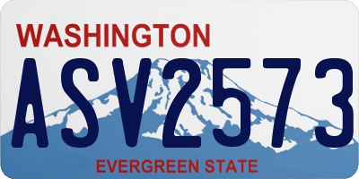 WA license plate ASV2573