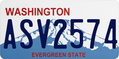 WA license plate ASV2574