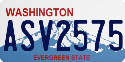 WA license plate ASV2575