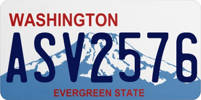 WA license plate ASV2576
