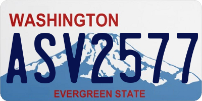 WA license plate ASV2577