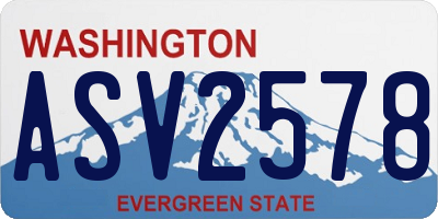 WA license plate ASV2578