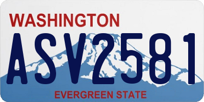 WA license plate ASV2581