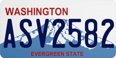 WA license plate ASV2582