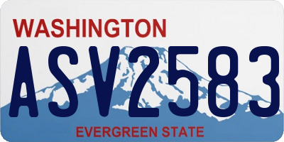 WA license plate ASV2583