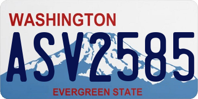 WA license plate ASV2585