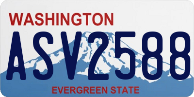 WA license plate ASV2588