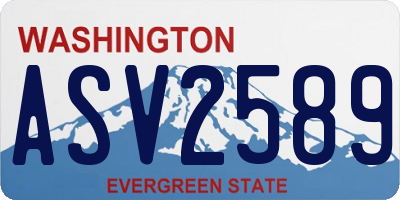 WA license plate ASV2589