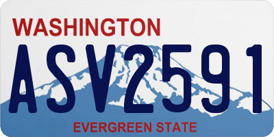 WA license plate ASV2591