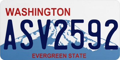 WA license plate ASV2592