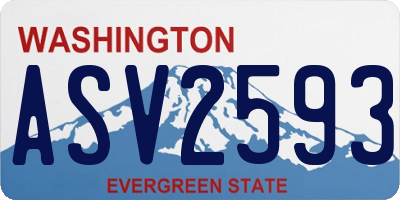 WA license plate ASV2593