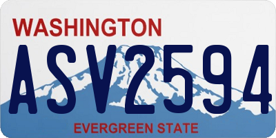WA license plate ASV2594