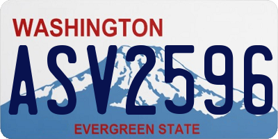 WA license plate ASV2596