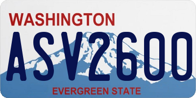 WA license plate ASV2600