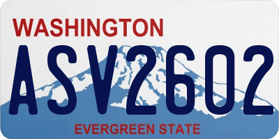 WA license plate ASV2602