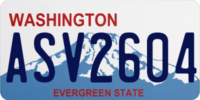 WA license plate ASV2604