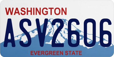 WA license plate ASV2606