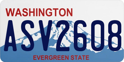 WA license plate ASV2608