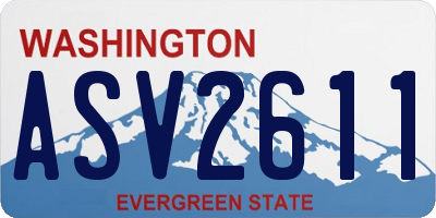 WA license plate ASV2611
