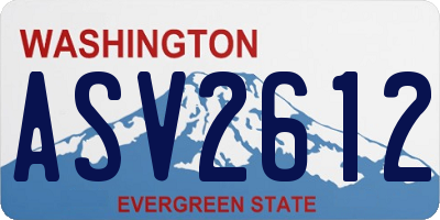 WA license plate ASV2612