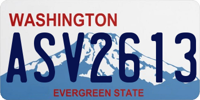 WA license plate ASV2613
