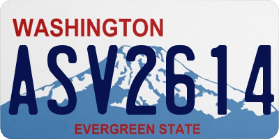 WA license plate ASV2614