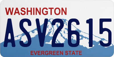WA license plate ASV2615