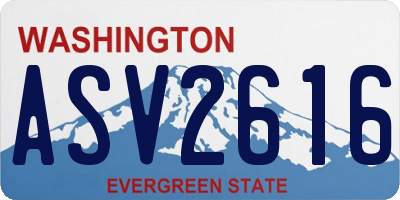WA license plate ASV2616